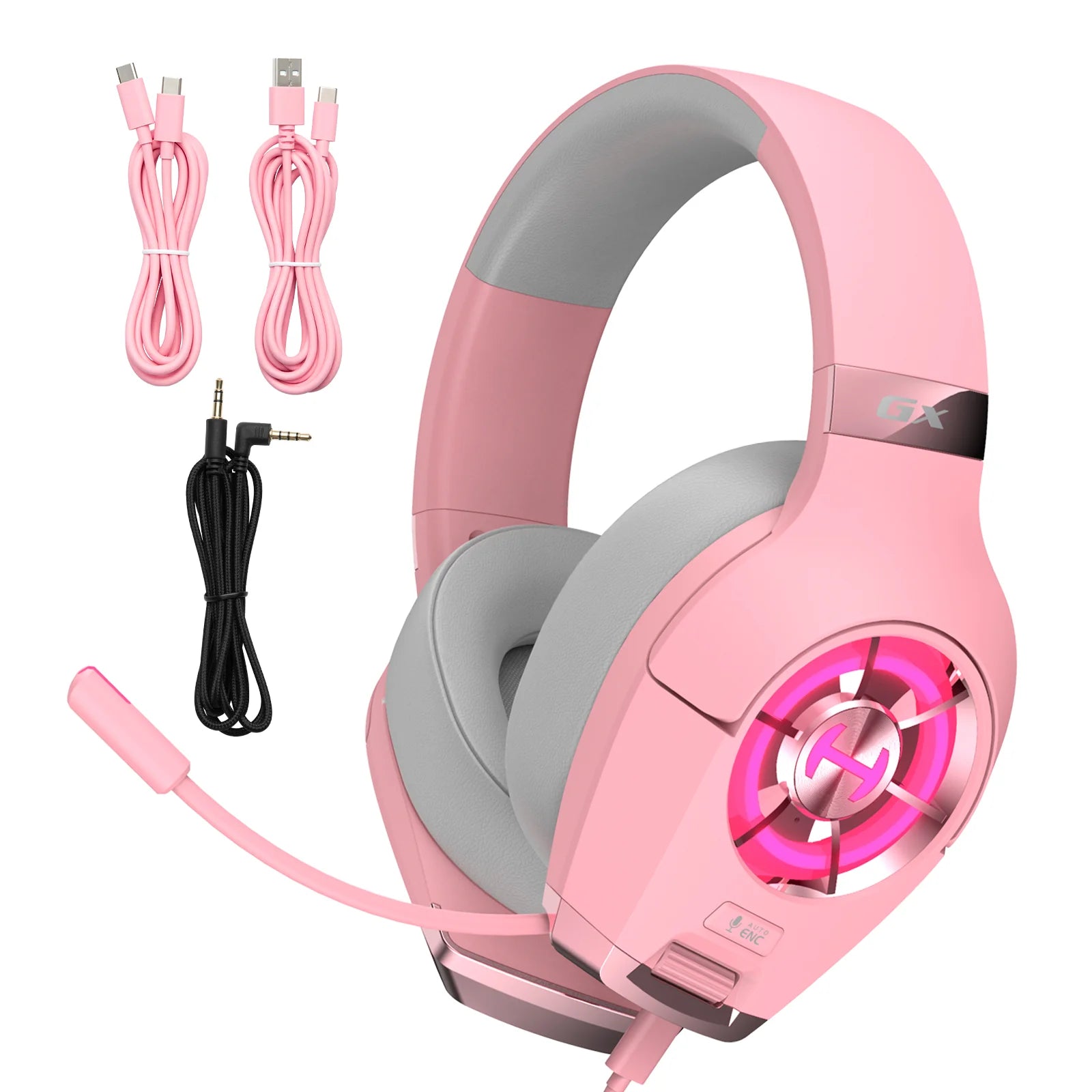 HECATE by Edifier GX Hi-Res Gaming Headset for PS4/ PS5/ PC/Switch/Xbox Gamepad - USB/Type-C/3.5mm Wired Gaming Headphones with Microphone RGB Lighting - ENC Noise Cancelling - 50mm