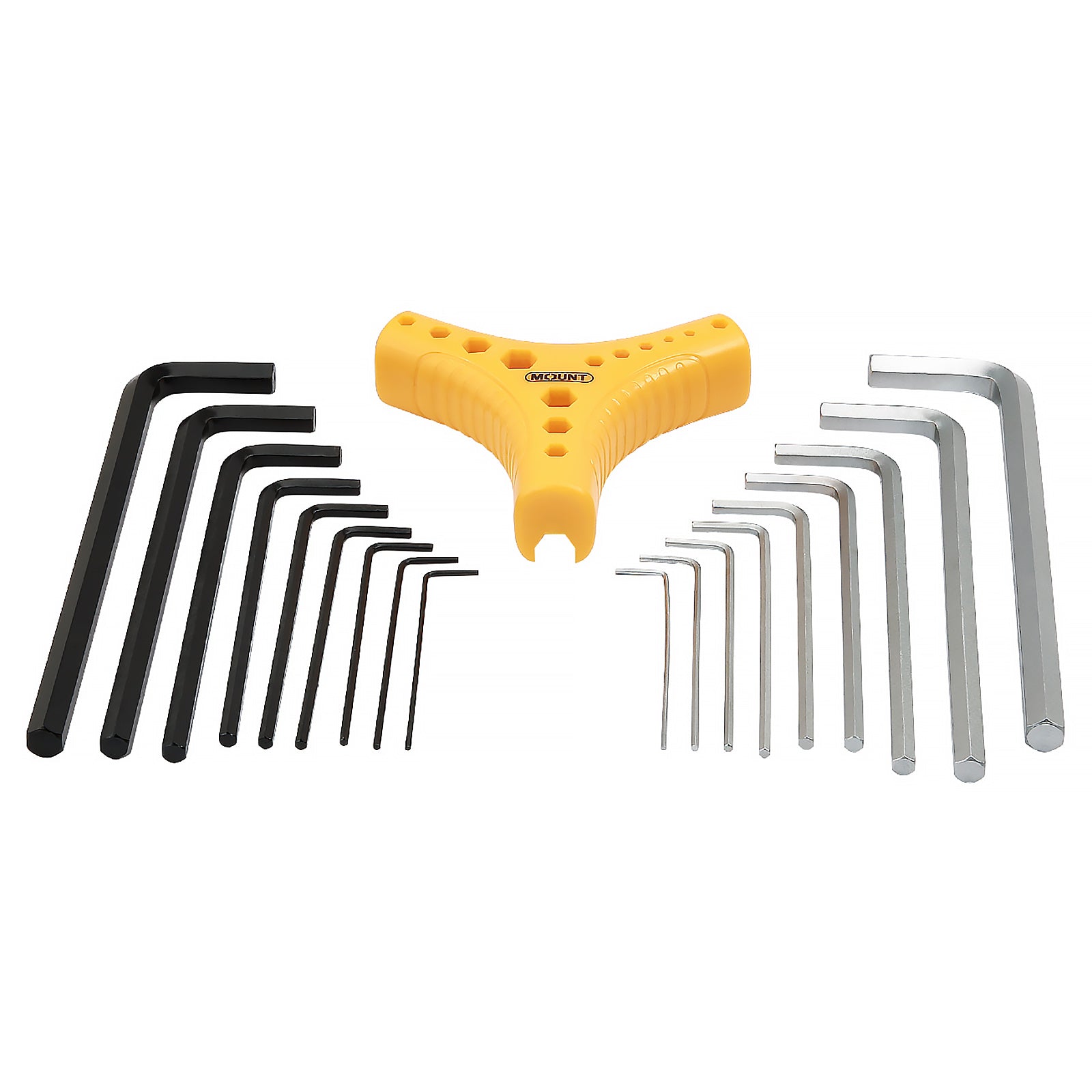 Mount 18PCS Long Arm Hex Key Allen Wrench Set, Metric/SAE
