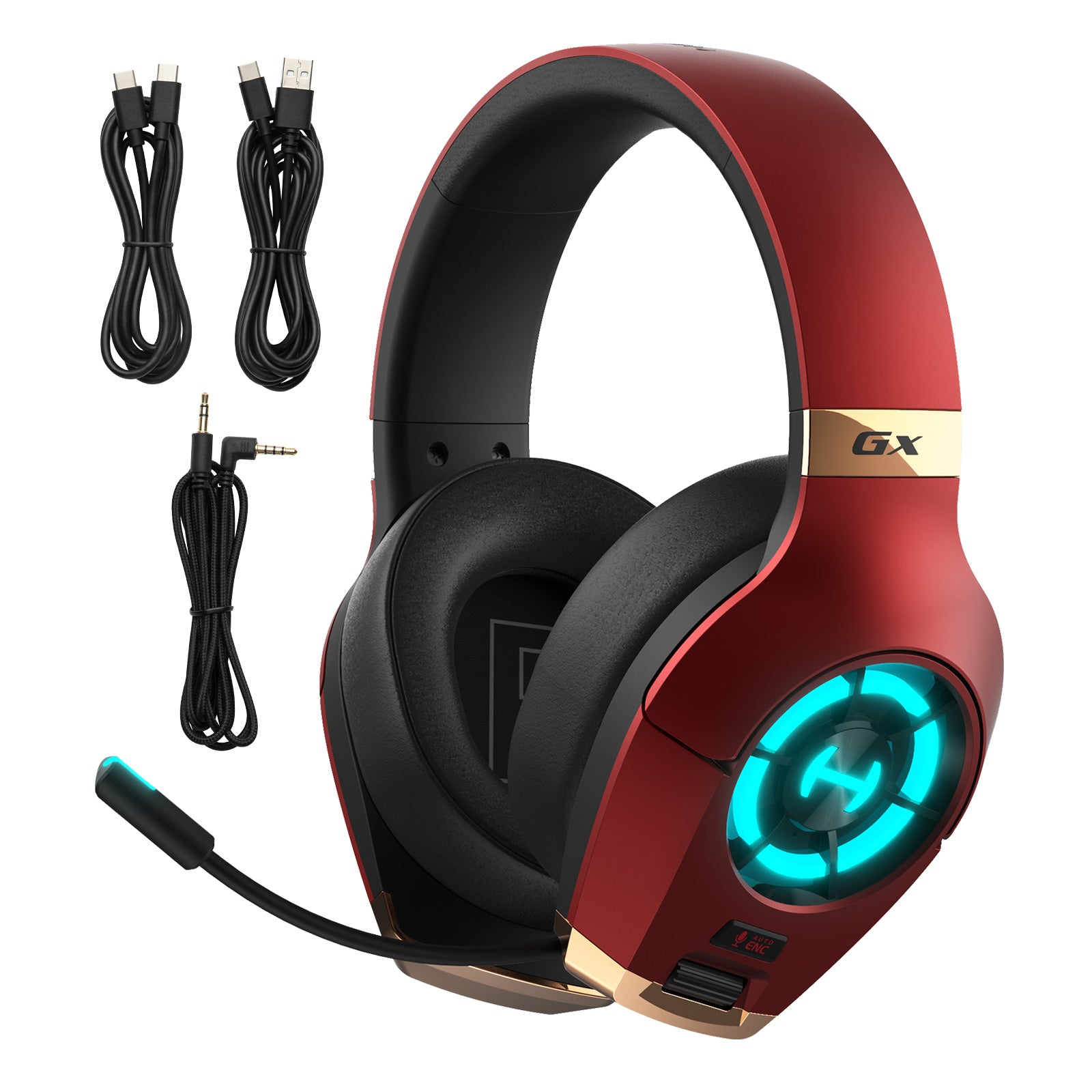 HECATE by Edifier GX Hi-Res Gaming Headset for PS4/ PS5/ PC/Switch/Xbox Gamepad - USB/Type-C/3.5mm Wired Gaming Headphones with Microphone RGB Lighting - ENC Noise Cancelling - 50mm
