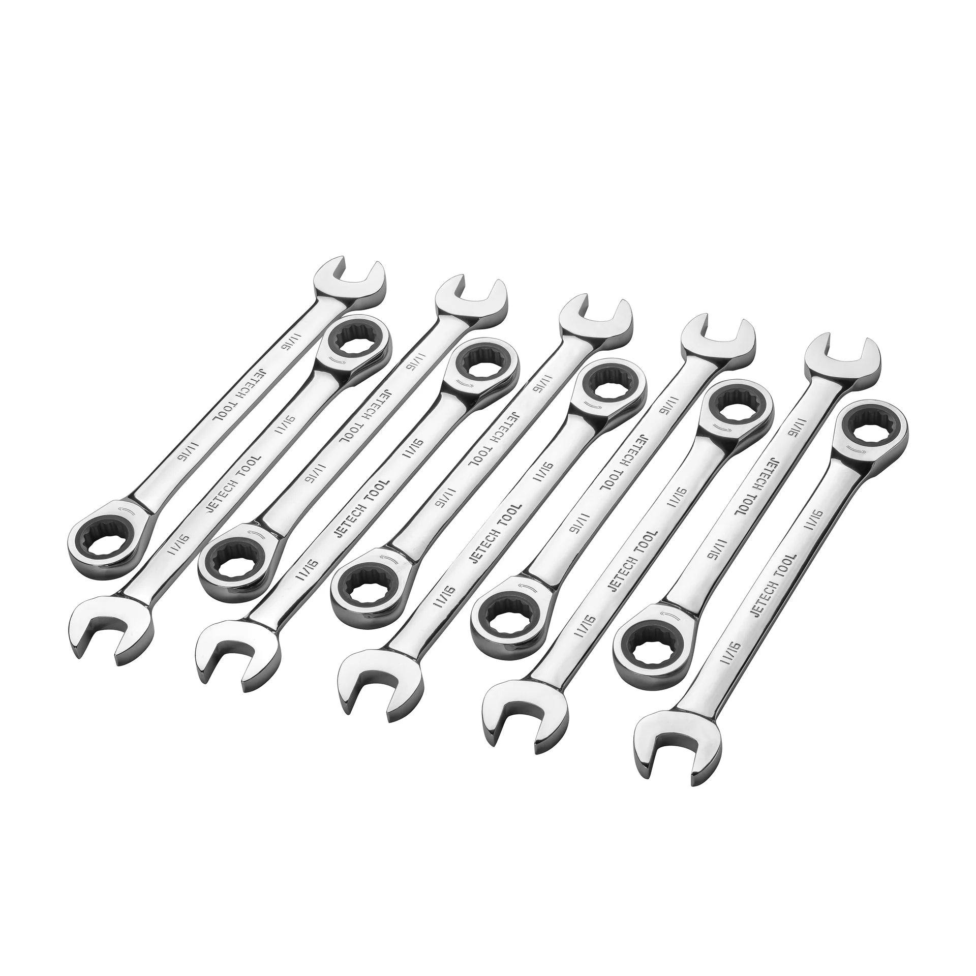 Jetech Ratcheting Combination Wrench, SAE, 10 Pack (various sizes)