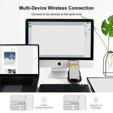Xiaomi MIIIW K07 Dual Mode Wireless Bluetooth Keyboard, White
