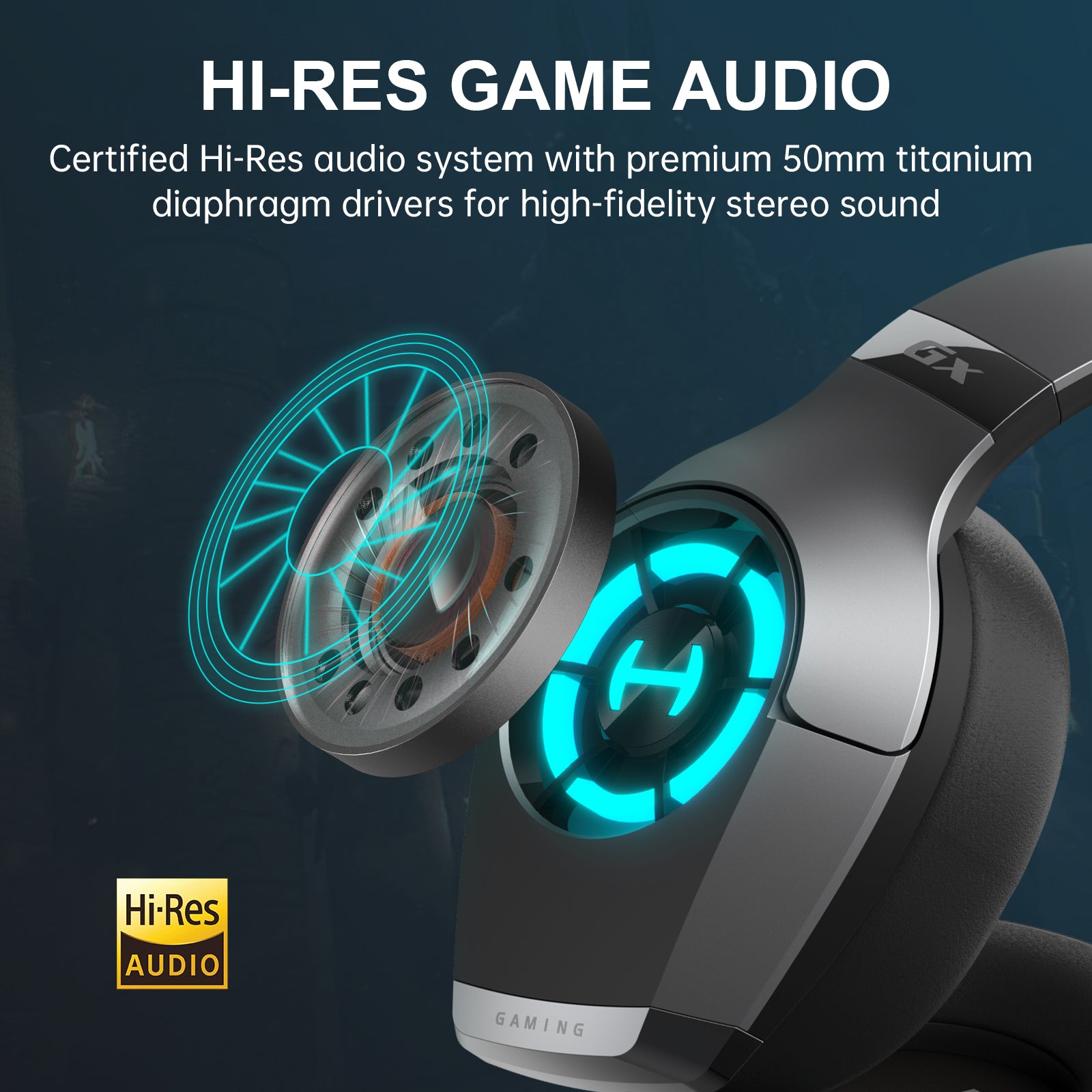 HECATE by Edifier GX Hi-Res Gaming Headset for PS4/ PS5/ PC/Switch/Xbox Gamepad - USB/Type-C/3.5mm Wired Gaming Headphones with Microphone RGB Lighting - ENC Noise Cancelling - 50mm