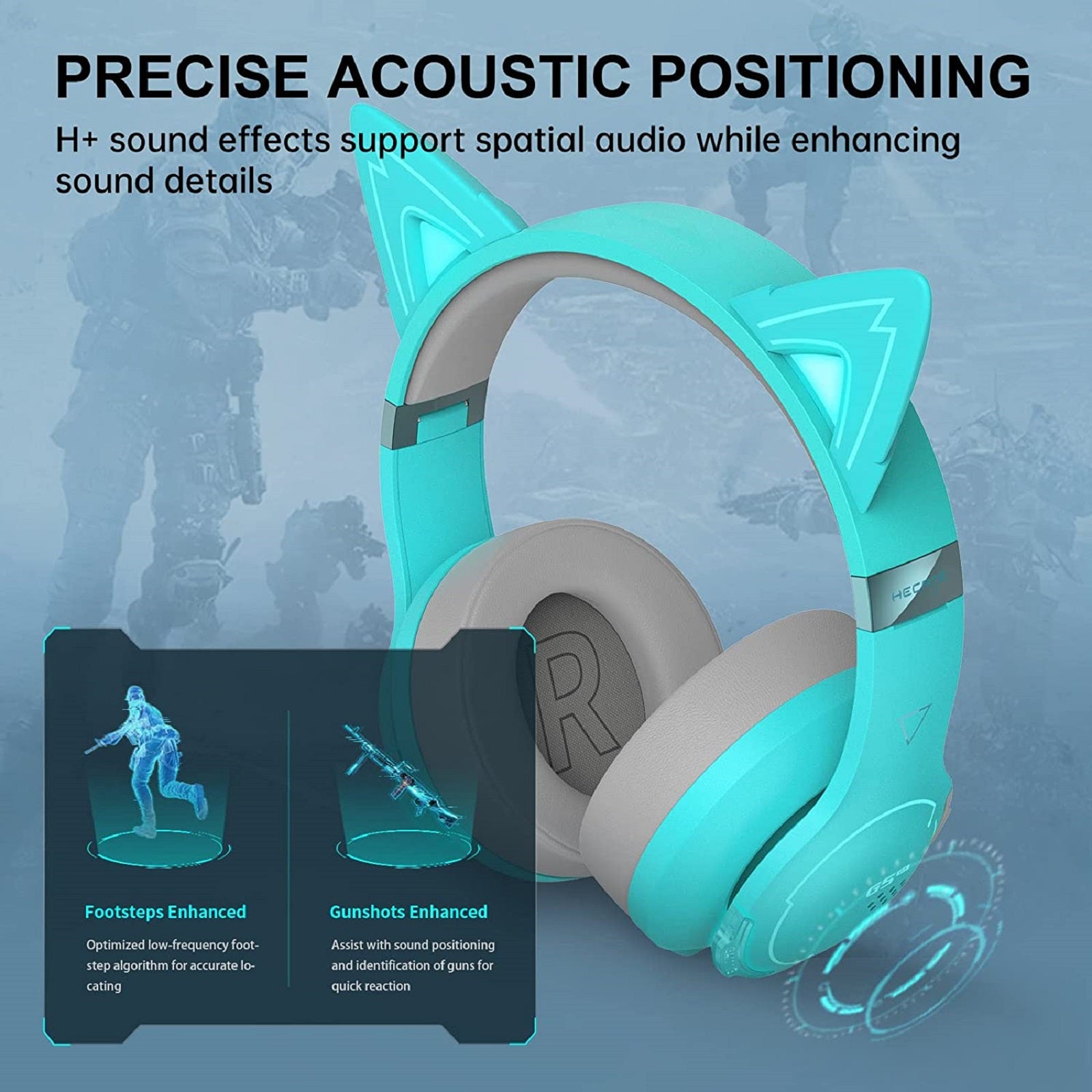 HECATE by Edifier G5BT CAT Wireless Bluetooth Wired Cat Ear Gaming Headset with Mic