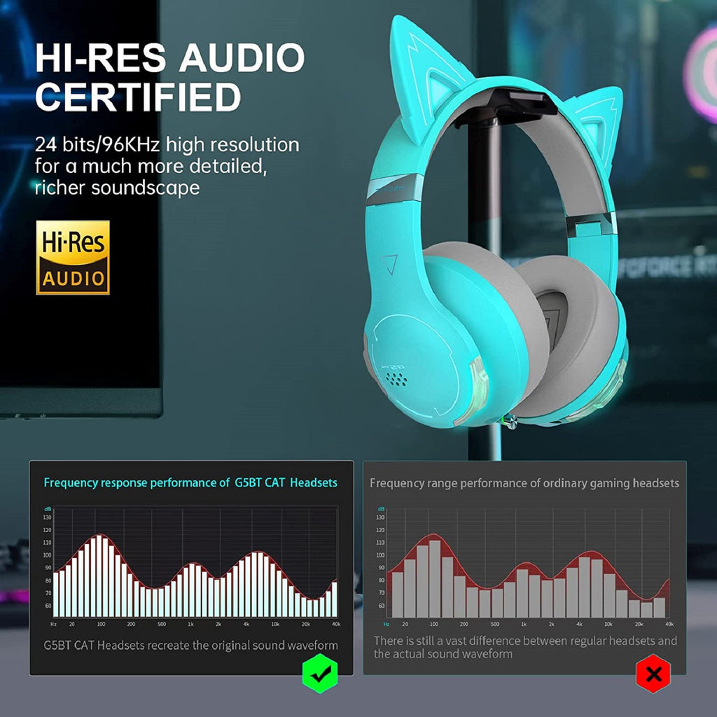 HECATE by Edifier G5BT CAT Wireless Bluetooth Wired Cat Ear Gaming Headset with Mic