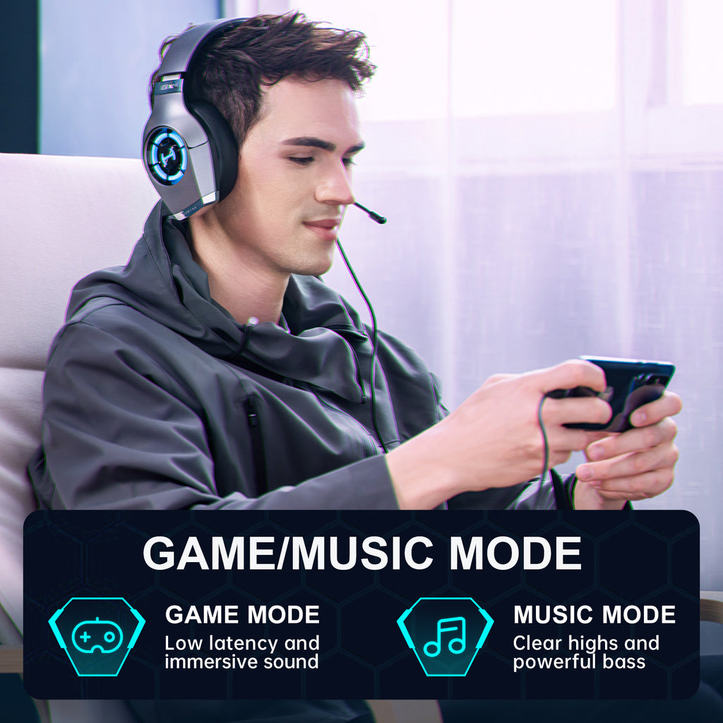 HECATE by Edifier GX Hi-Res Gaming Headset for PS4/ PS5/ PC/Switch/Xbox Gamepad - USB/Type-C/3.5mm Wired Gaming Headphones with Microphone RGB Lighting - ENC Noise Cancelling - 50mm