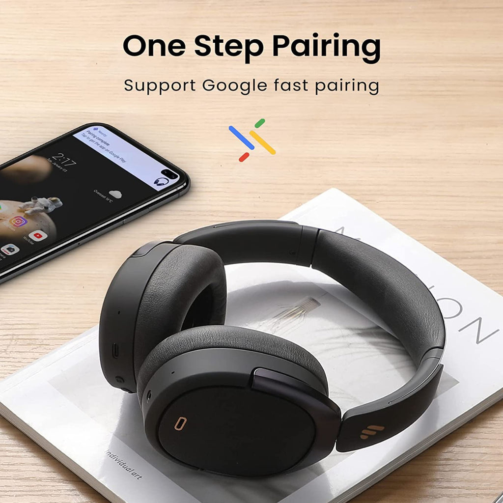 Edifier WH950NB Wireless Headphones - Active Noise Cancelling Headsets - Bluetooth 5.3 - Hi-Res Audio - 55H Playtime - Google Fast Pairing - Dual-Device Connection - Connect to App (Black)