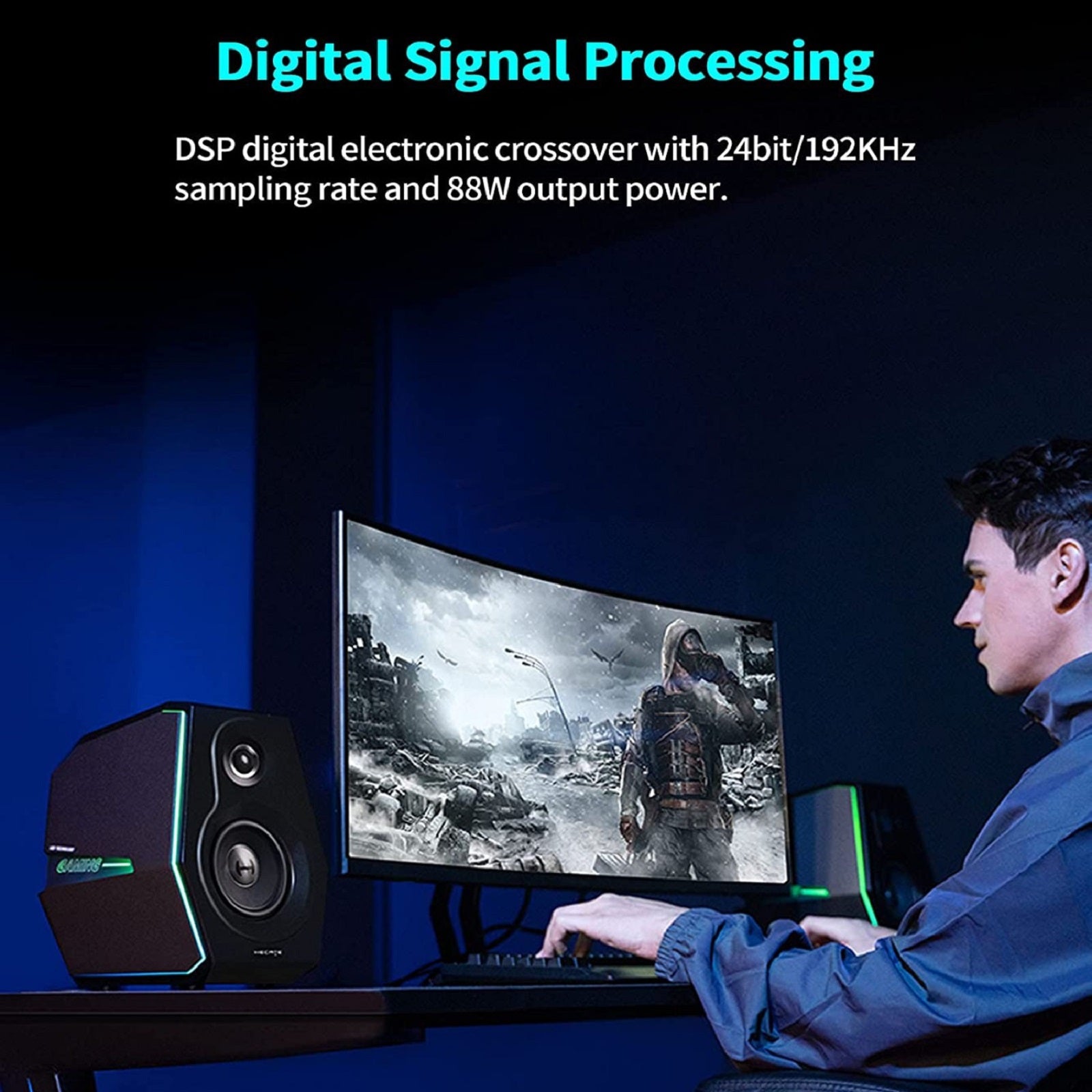 HECATE by Edifier G5000 Bluetooth Computer Gaming Speakers, Hi-Res Audio Wireless Desktop Speakers, 88W RMS Powered, Bluetooth 3.5mm AUX USB Optical Coaxial Inputs, for PC/PS4/PS5/Laptop/TV, RGB Light