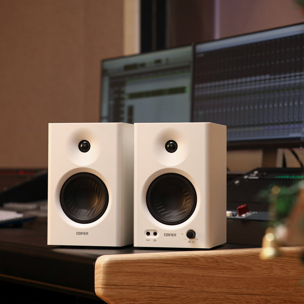 Edifier MR4 Powered Studio Monitor Speakers - White (Pair)-Certified Refurbished