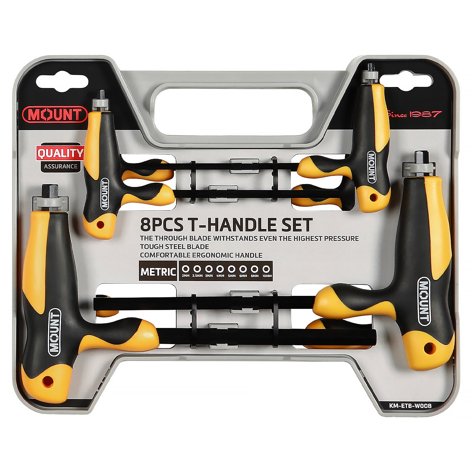 Mount 8PCS T-Handle Hex Key Set, Metric