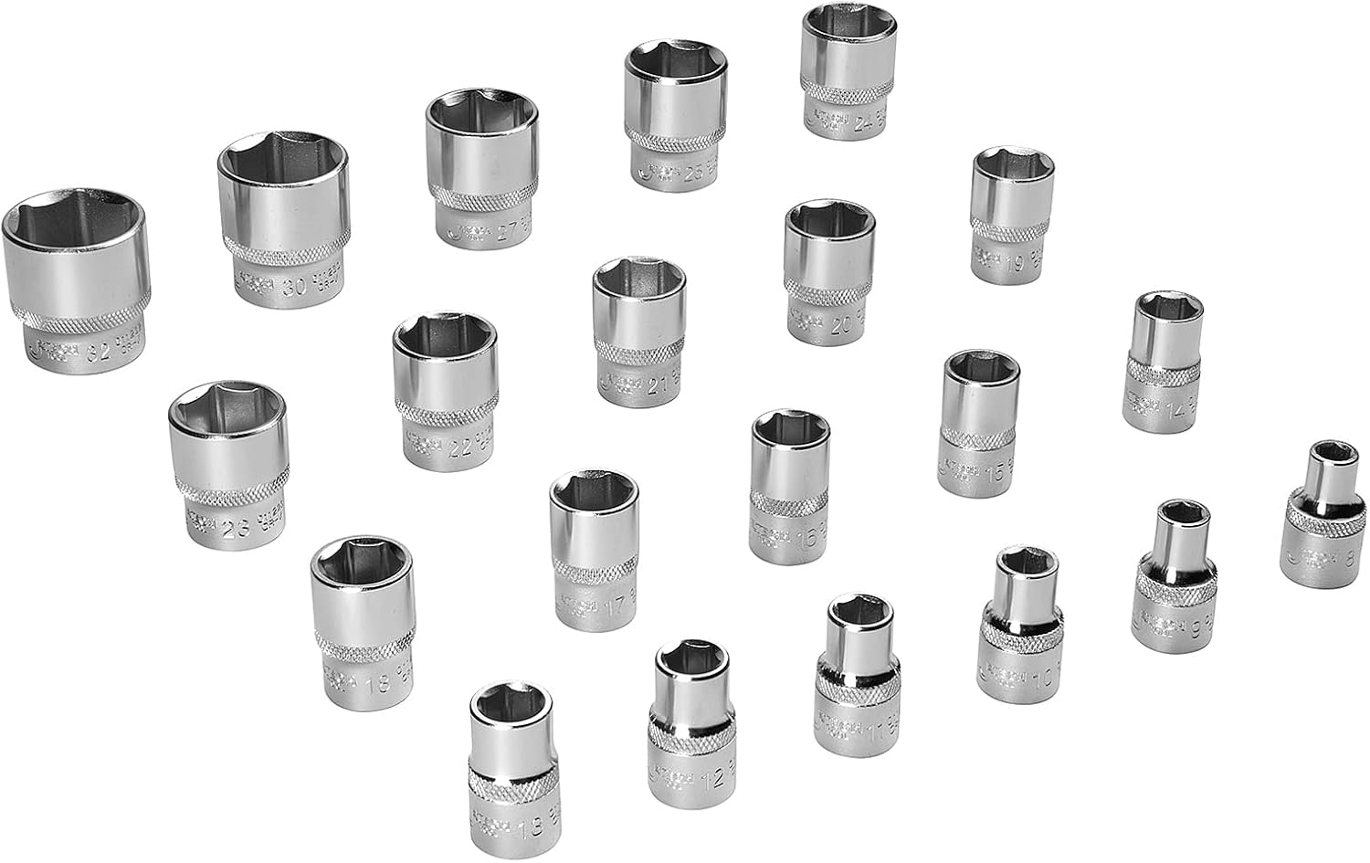 Jetech 1/2 Inch and 1/4 Inch Drive Shallow and Deep Socket Set, Metric, 79PCS