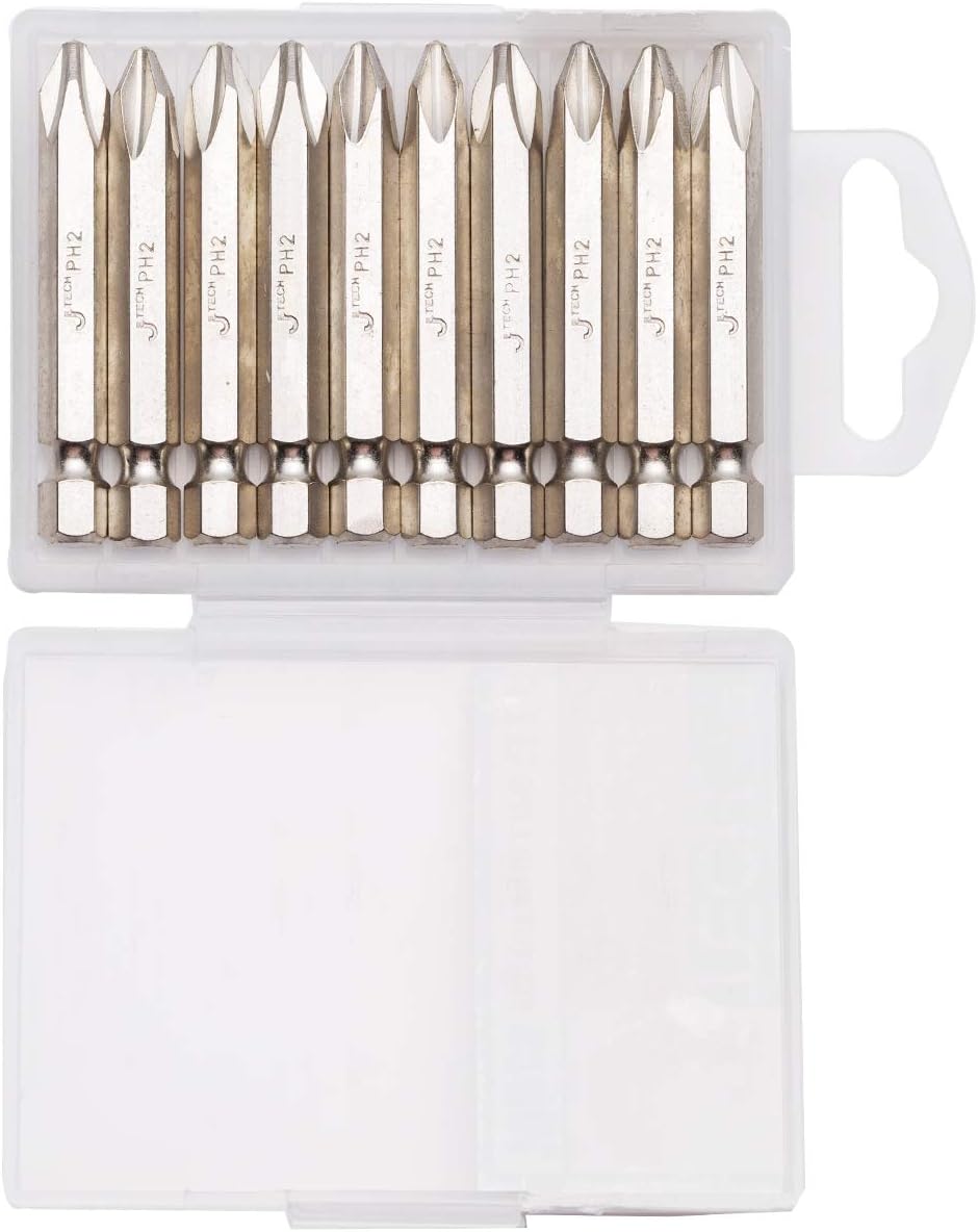 Jetech 50mm PH2 Phillips Screwdriver Bits, 100 Pack