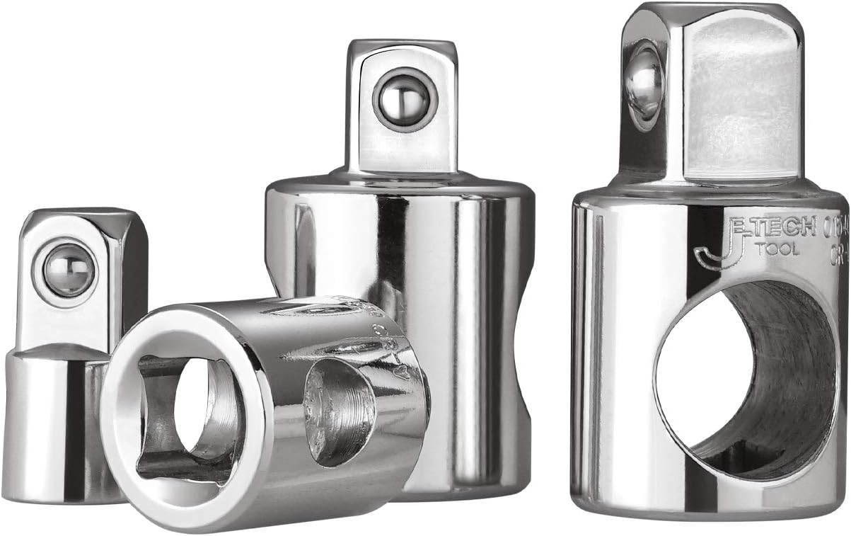 Jetech Socket Adapter and Reducer Set (1/4in, 3/8in, 1/2in), 4PCS