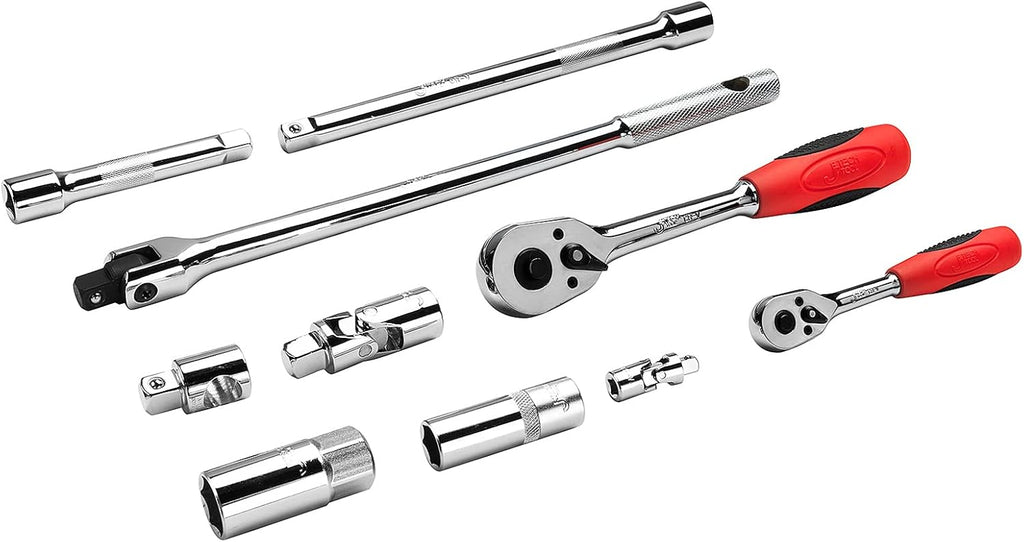 Jetech 1/2 Inch and 1/4 Inch Drive Shallow and Deep Socket Set, Metric, 79PCS