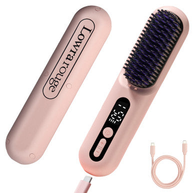 LOWRA ROUGE 630 Pink Cordless Hair Straightening Brush