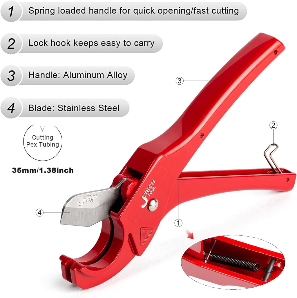 Jetech PVC Pipe Cutter, 1-1/4 Inch