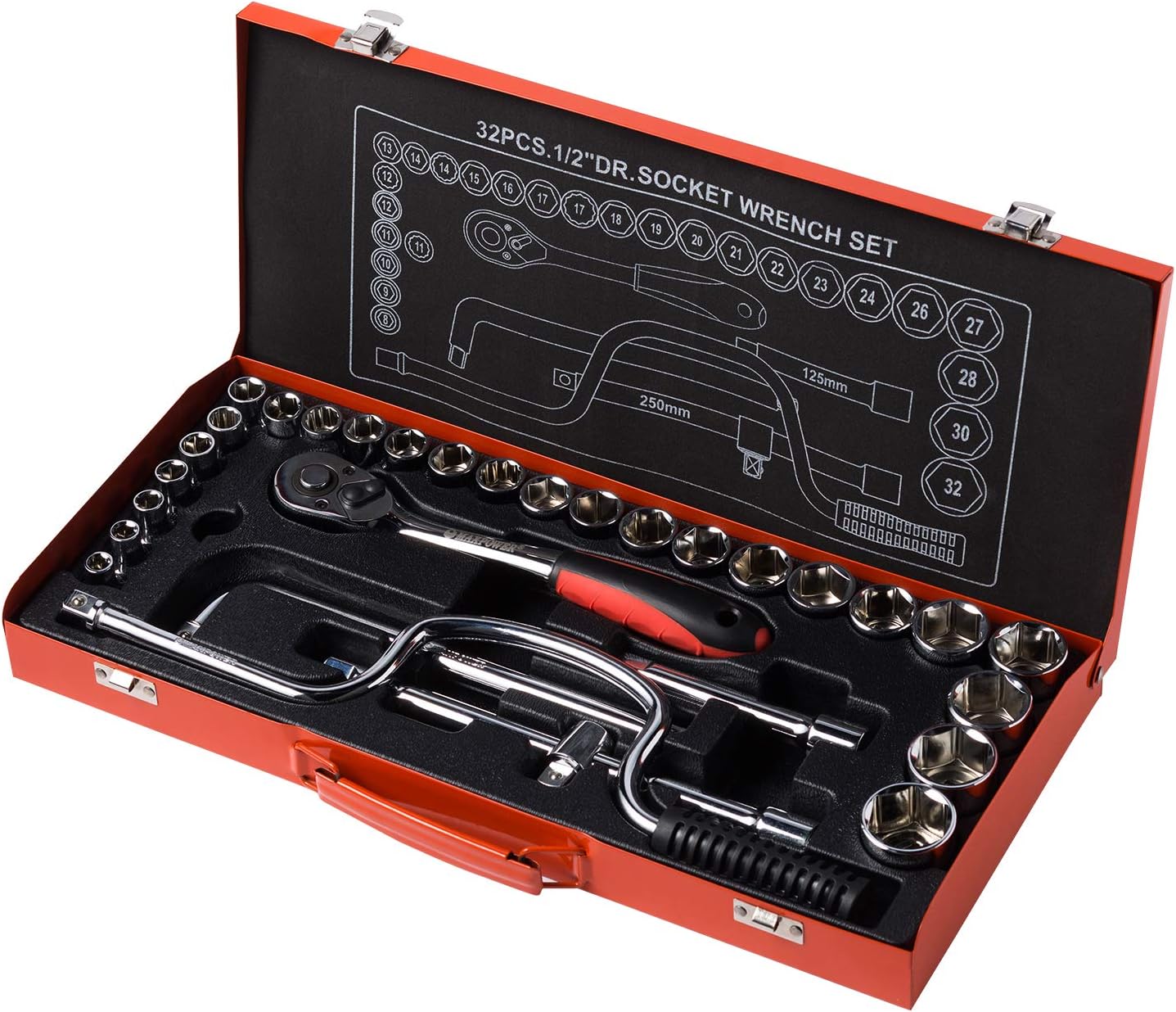 MAXPOWER 32 piece(pcs) 1/2” Drive Socket Set