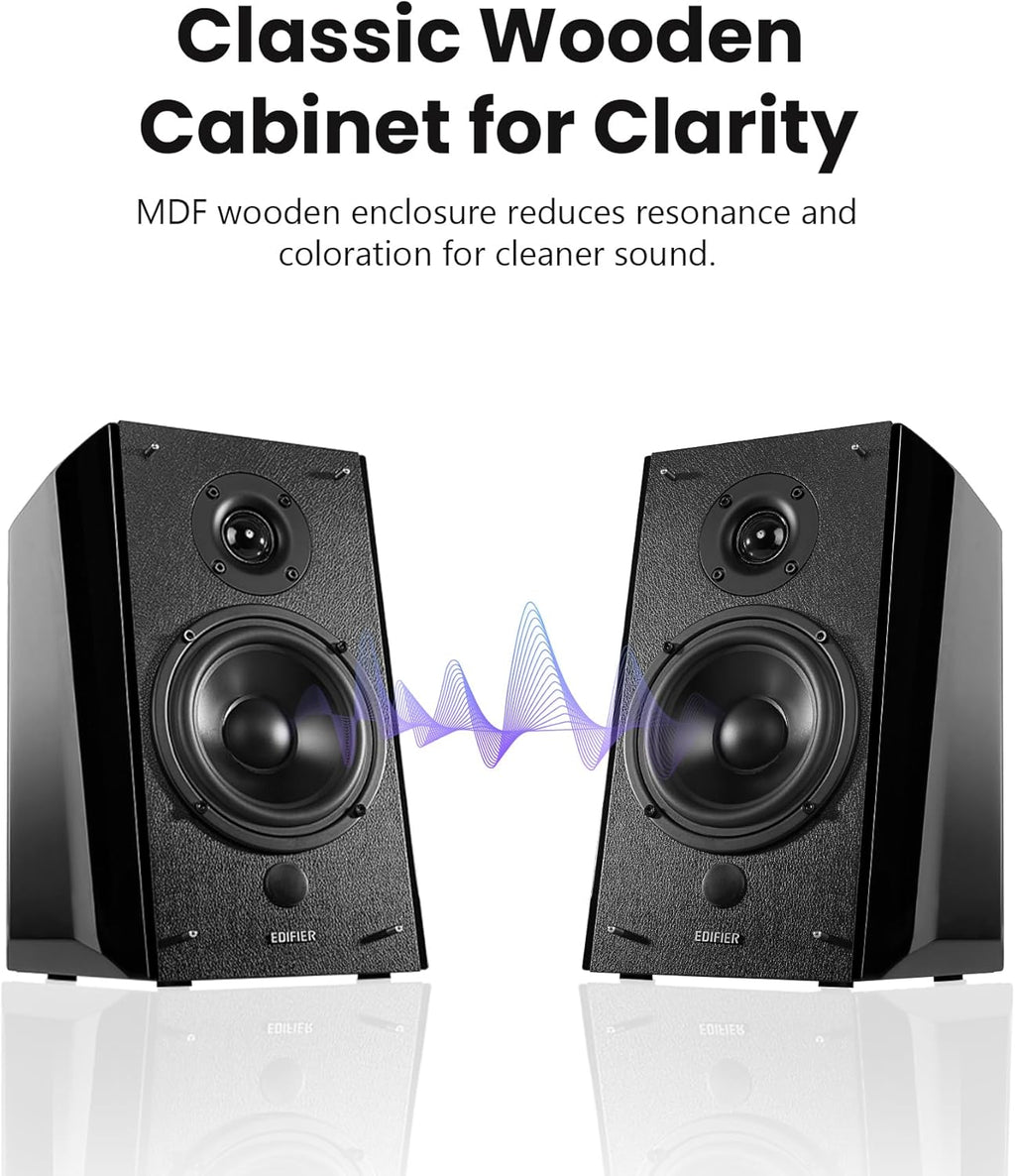Edifier R2000DB Powered Bluetooth Bookshelf Speakers - Optical Input - Black(Certified Refurbished)