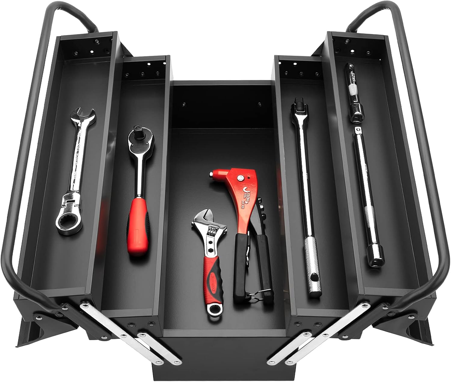 Jetech Cantilever Metal Tool Box, 21 Inch, Dark Grey