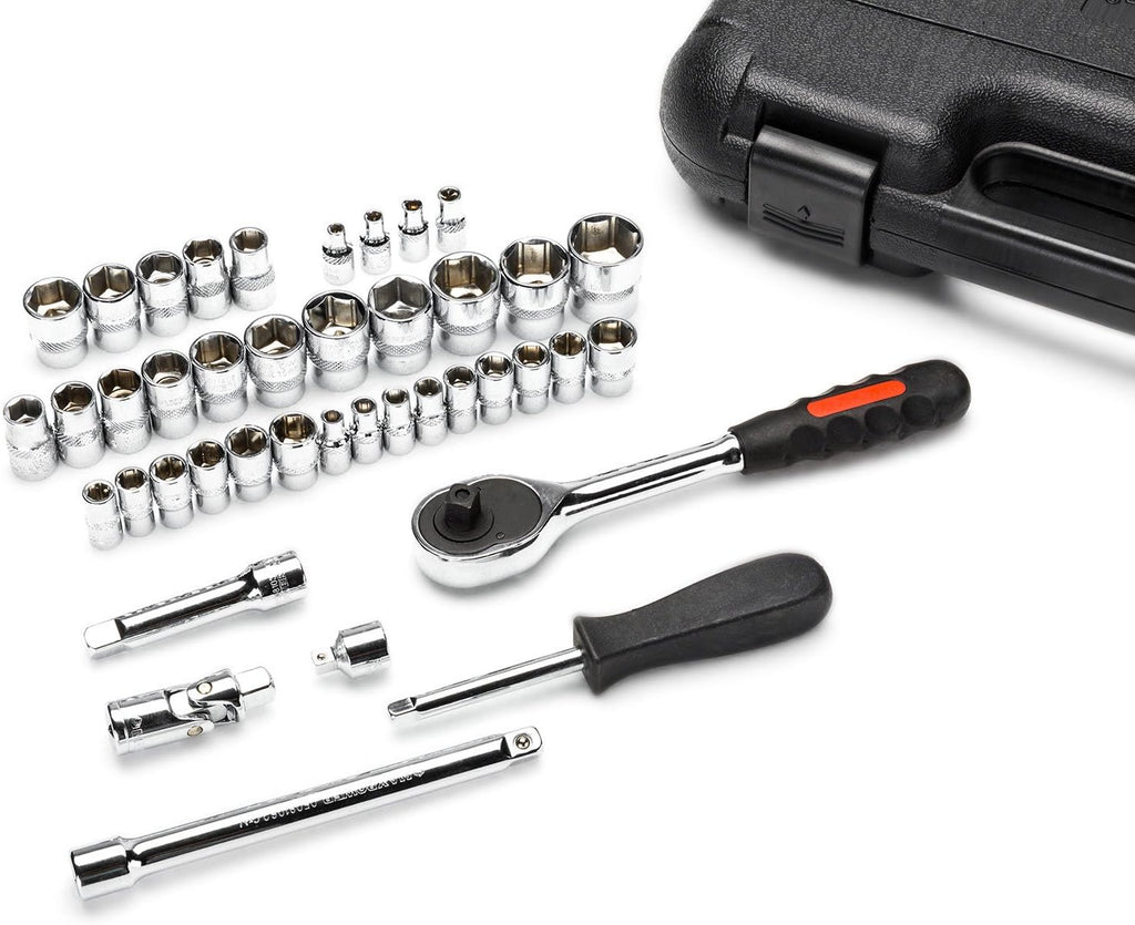 MAXPOWER 42-Piece 1/4" & 3/8" Dr. Socket Wrench Set