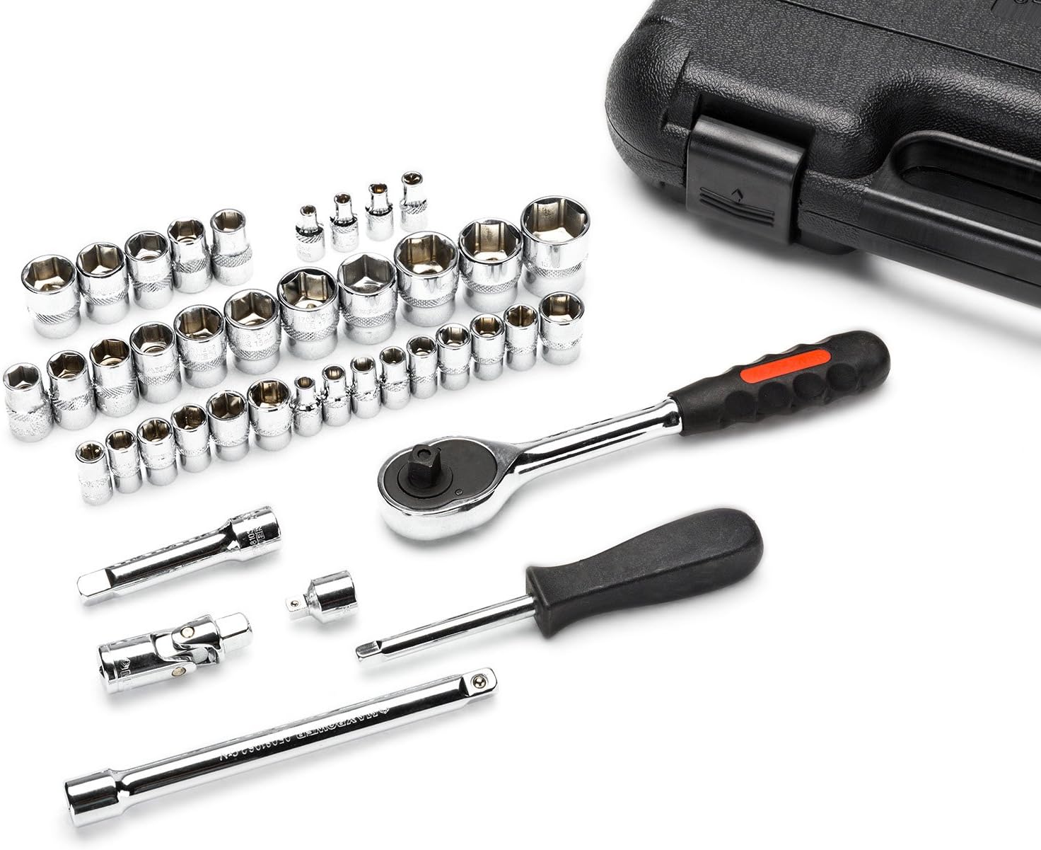 MAXPOWER 42-Piece 1/4" & 3/8" Dr. Socket Wrench Set