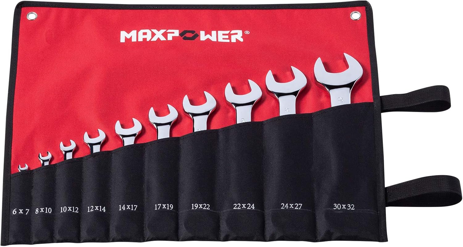 MAXPOWER 10pcs Double Open-end Wrench Set - Metric