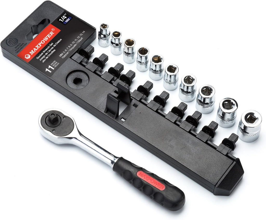 MAXPOWER 11-Piece Metric 1/4-inch Socket Wrench Set