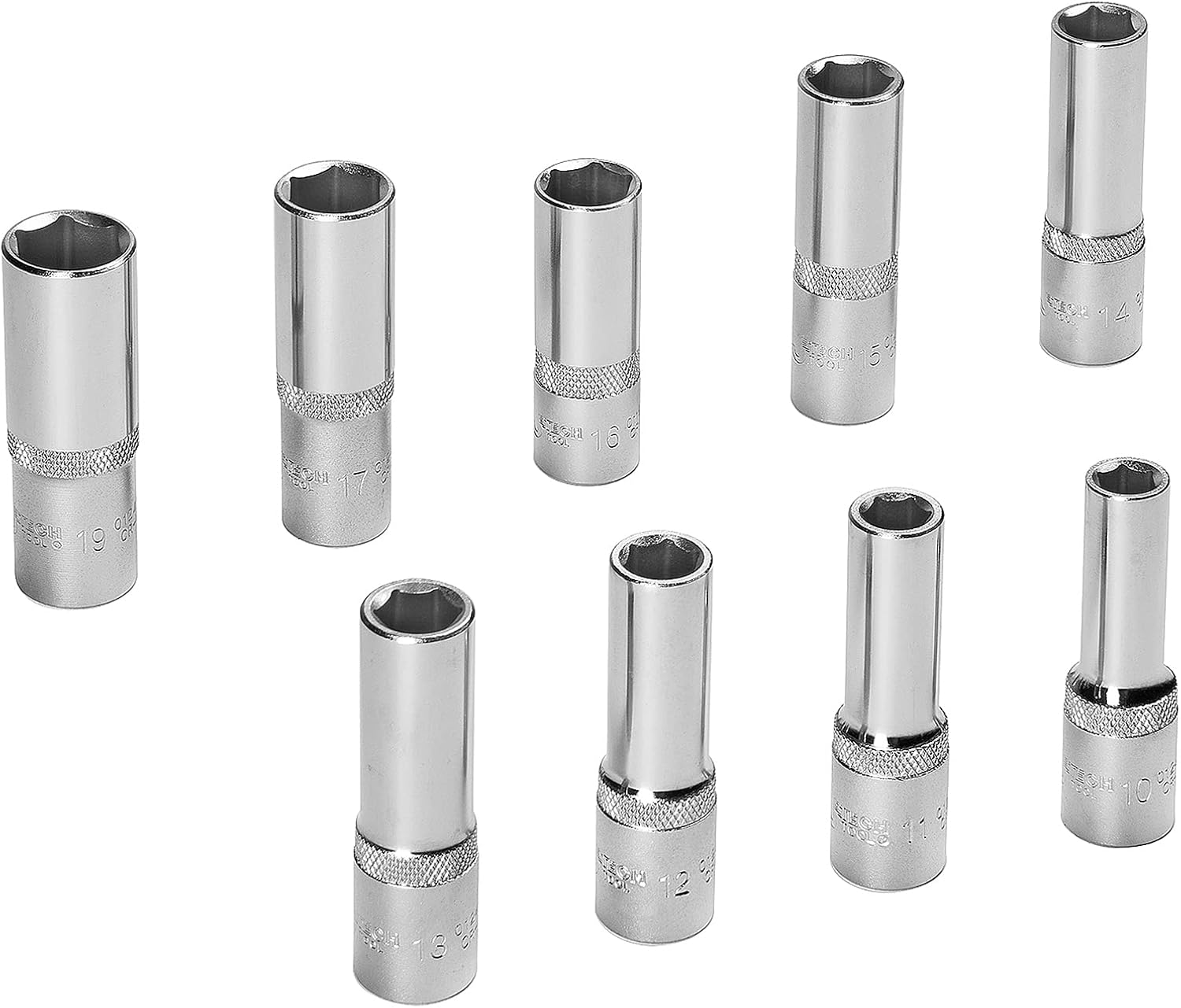 Jetech 1/2 Inch Drive Socket Set (8mm - 32mm), Metric, 37PCS
