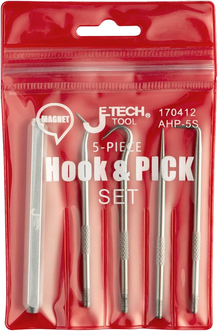 Jetech Hook and Pick Set (Full Hook, 45 Degree/90 Degree/Straight Pick), 5PCS