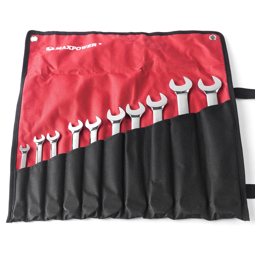 MAXPOWER 10pcs SAE Ratcheting Combination Wrench Set