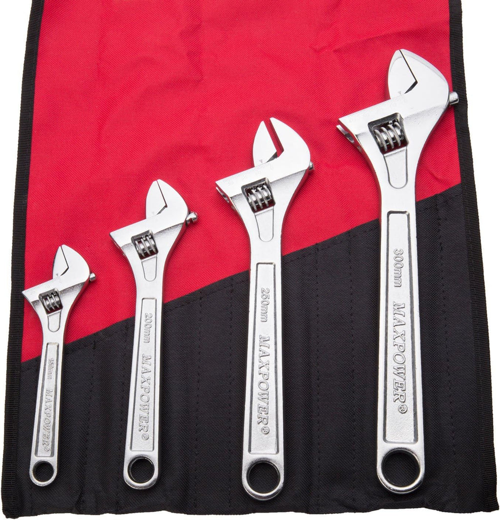 MAXPOWER 4pc Heavy duty adjustable wrench set