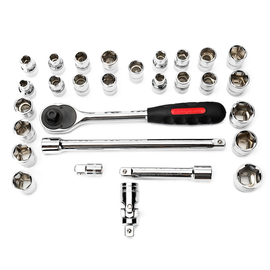 MAXPOWER 30pc 1/2"Dr. Socket Wrench Set