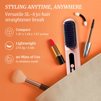 LOWRA ROUGE 630 Pink Cordless Hair Straightening Brush