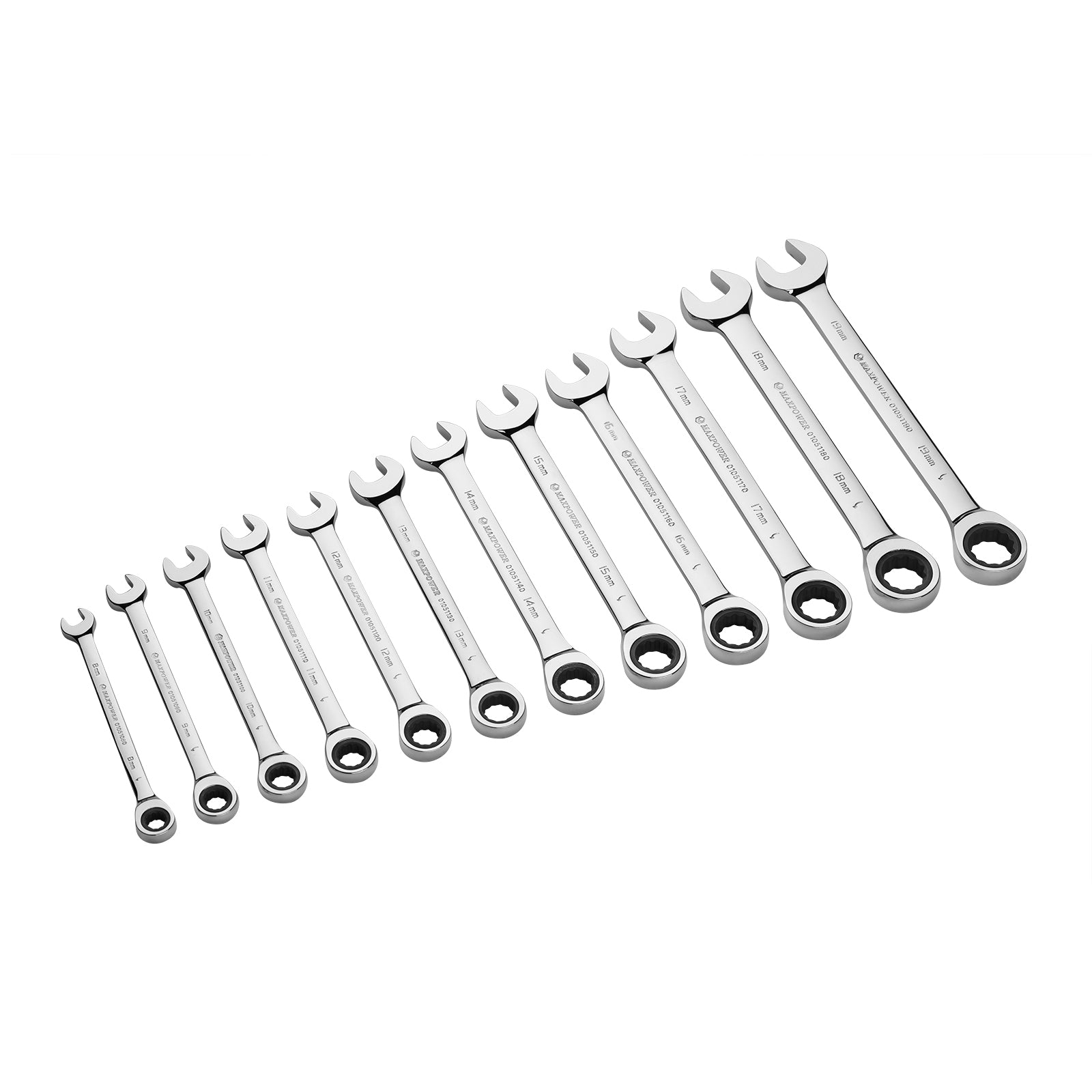 MAXPOWER 12pcs Metric Ratcheting Combination Wrench Set