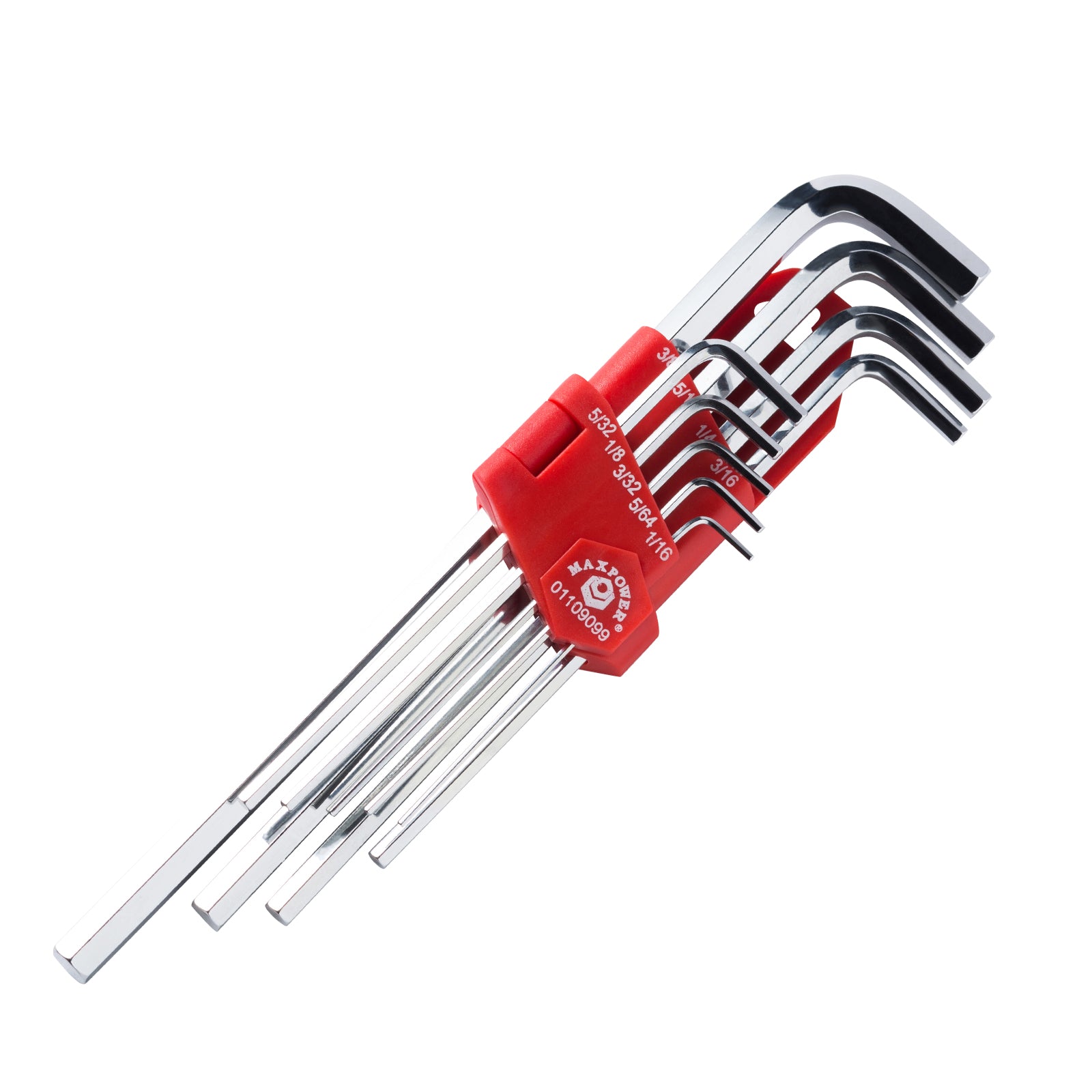 MAXPOWER 9pc Extra Long Arm Hex Key Set, SAE