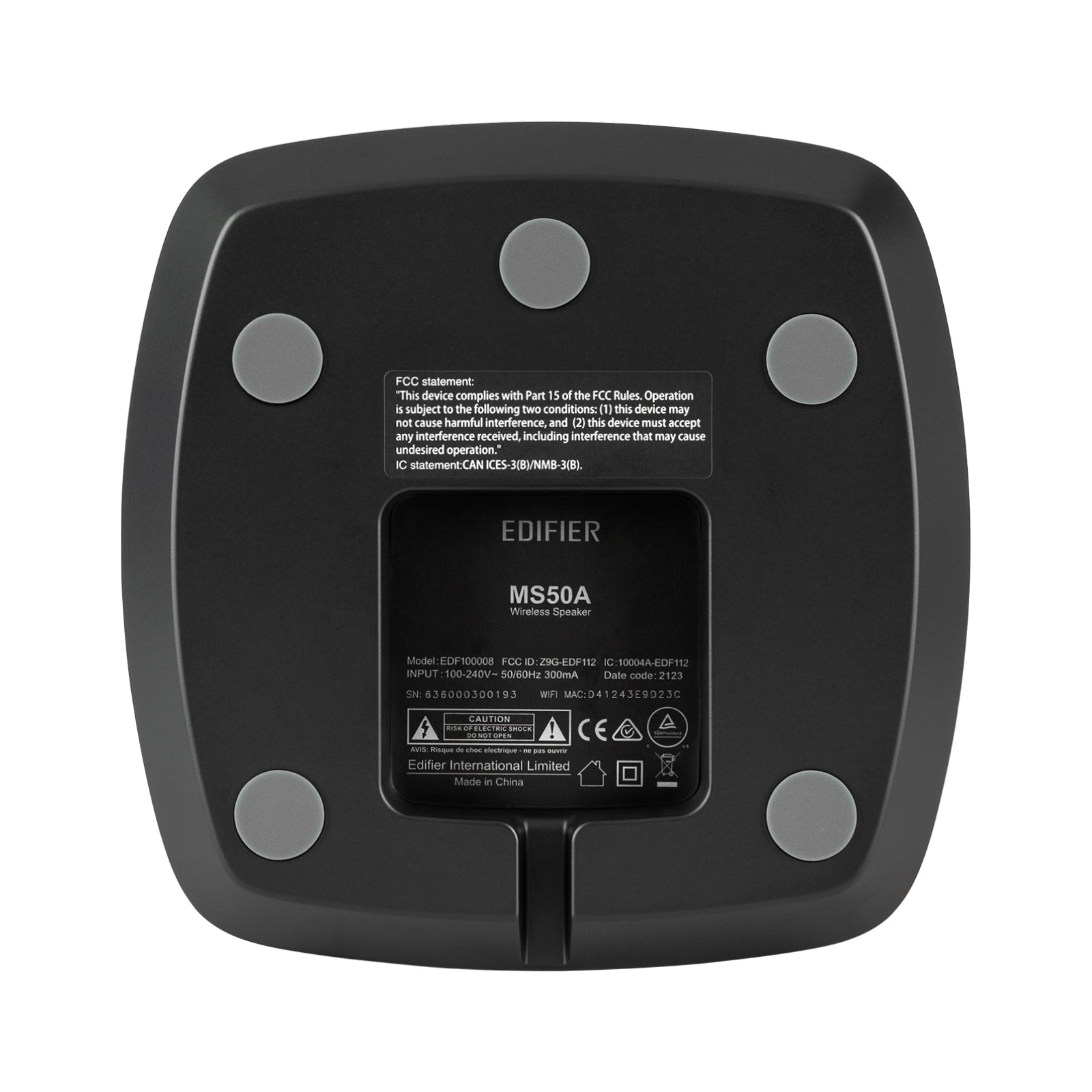 Edifier MS50A Wifi Smart Speaker without Microphone, works with Alexa, supports AirPlay 2, Spotify, 40W RMS One-Piece Wi-Fi and Bluetooth Sound System, No Mic
