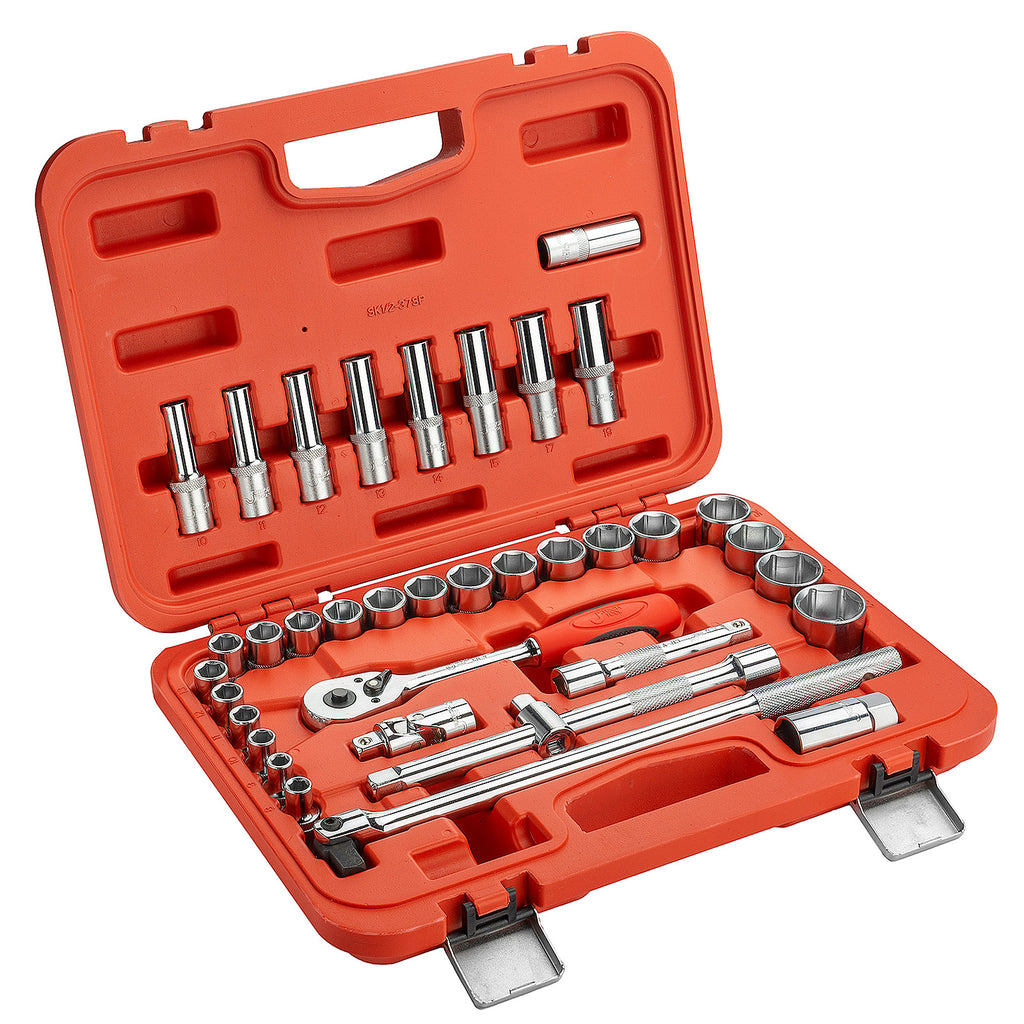 Jetech 1/2 Inch Drive Socket Set (8mm - 32mm), Metric, 37PCS