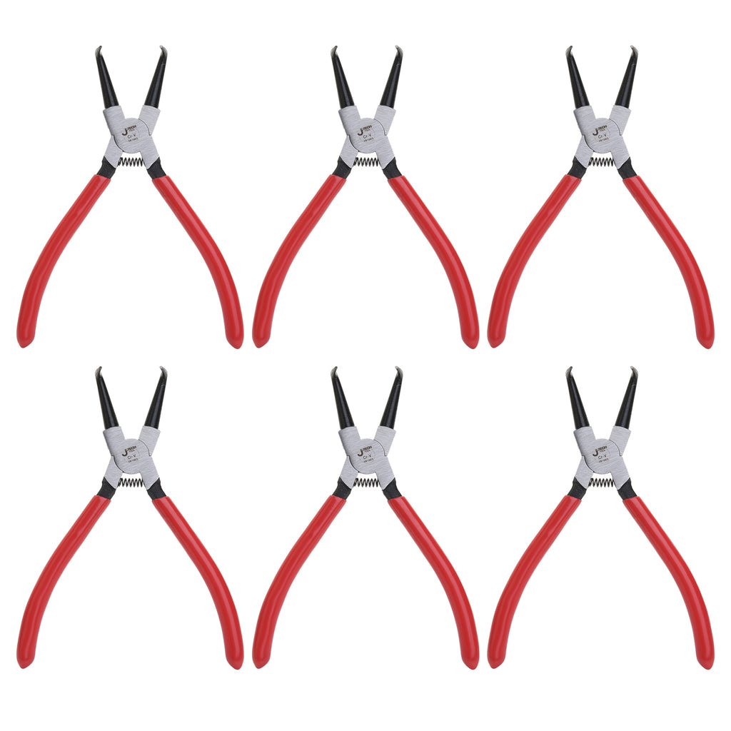 Jetech 7 Inch Bent Internal Snap Ring Pliers, 6 Pack