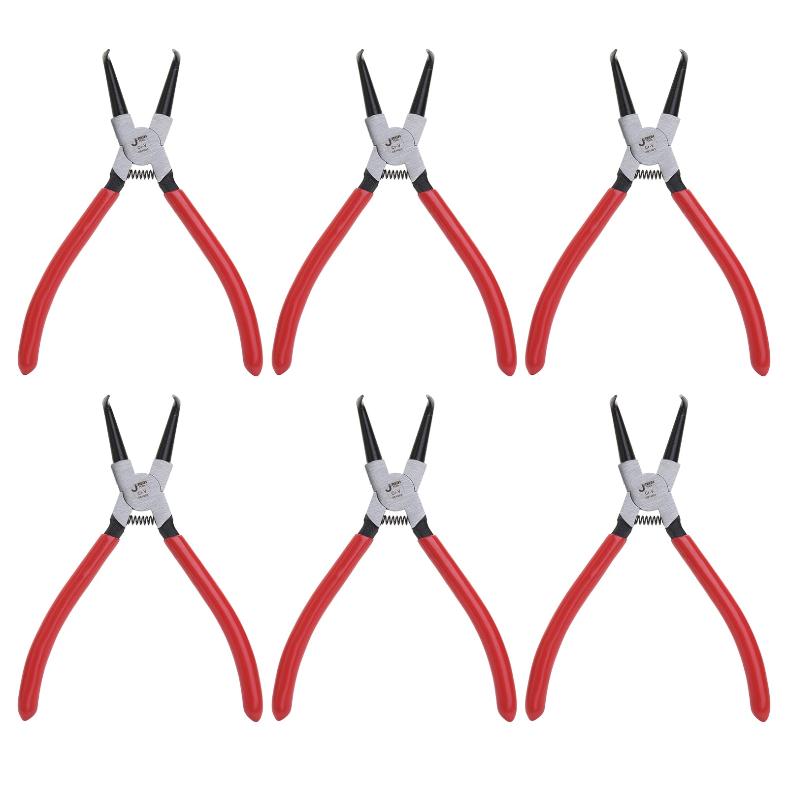 Jetech 7 Inch Bent Internal Snap Ring Pliers, 6 Pack
