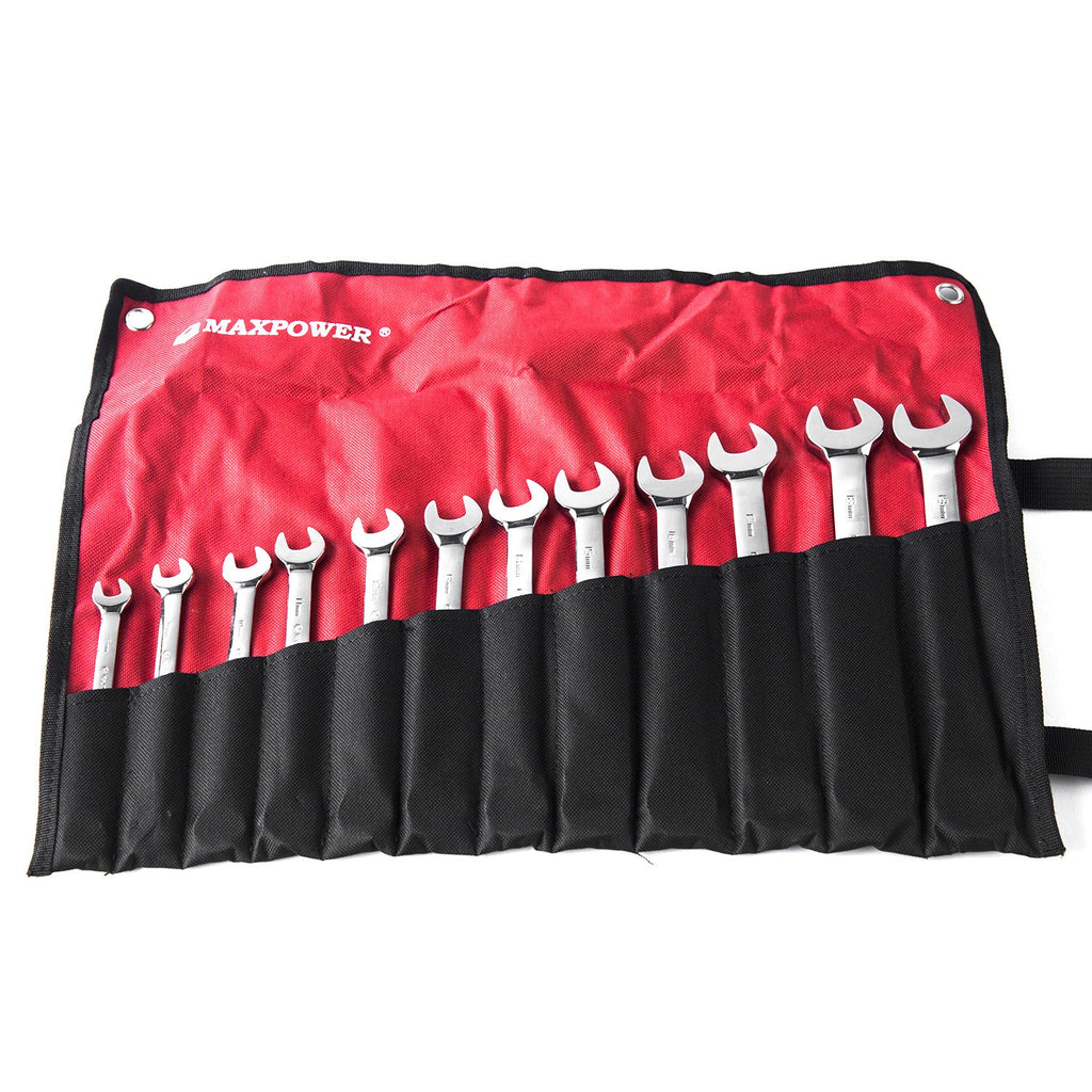 MAXPOWER 12pcs Metric Ratcheting Combination Wrench Set