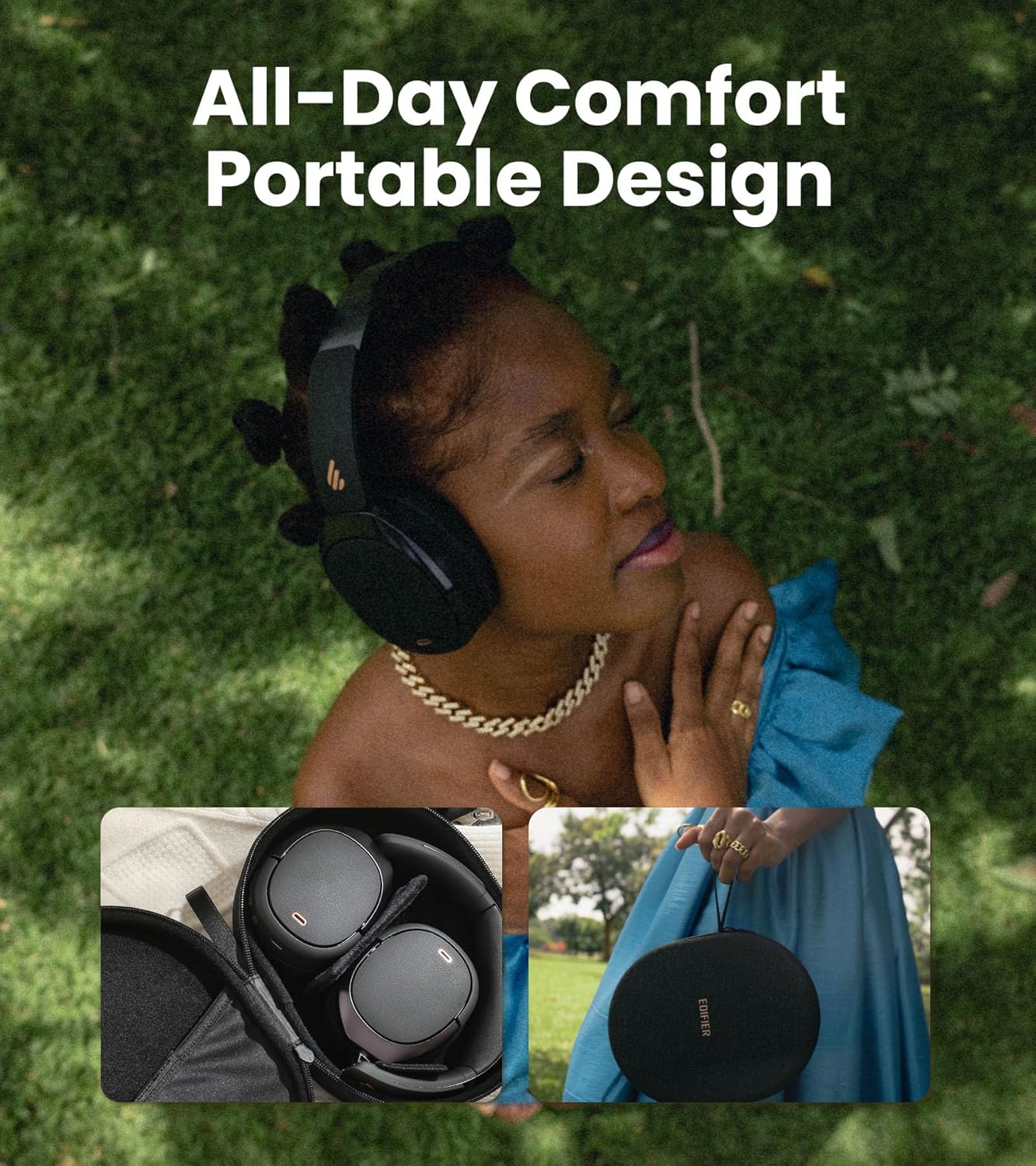 Edifier WH950NB Gen 2 Wireless Hybrid Active Noise Cancelling Headphones, Hi-Res Audio with LDAC, 8-Level ANC, Spatial Sound, 80H Playtime, Bluetooth 5.4, Foldable, 3.5mm AUX, Travel Case
